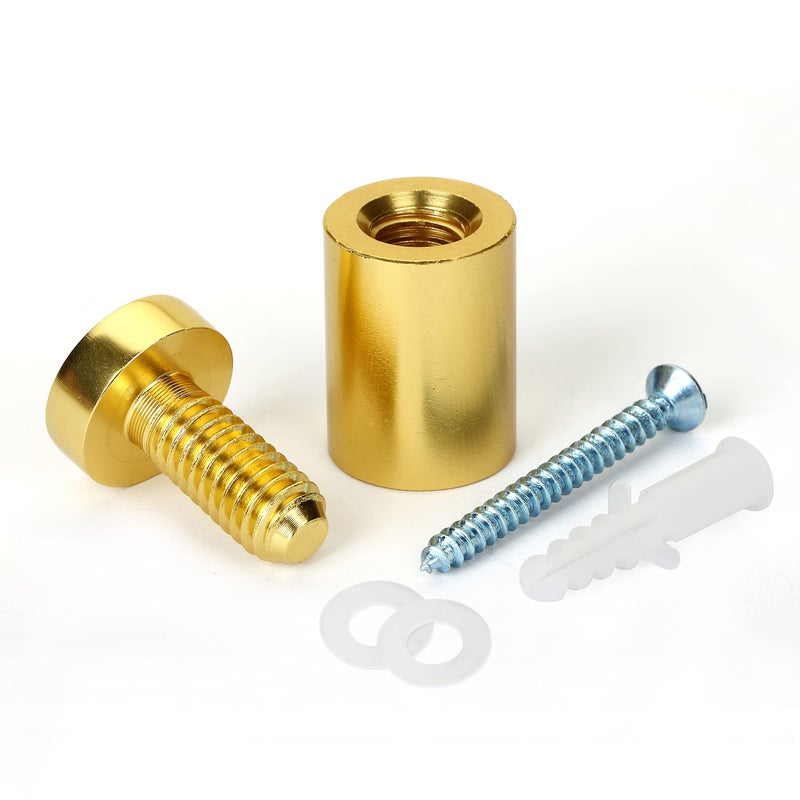 TOPNIKE Sign Standoff 3/4"x 1", Store Sign Holders Screws, Yellow Aluminum, for Acrylic, Glass, PVC, Glass Panel, Wood, with 2pcs Plastic Spacers, Pack of 4 - Image 2
